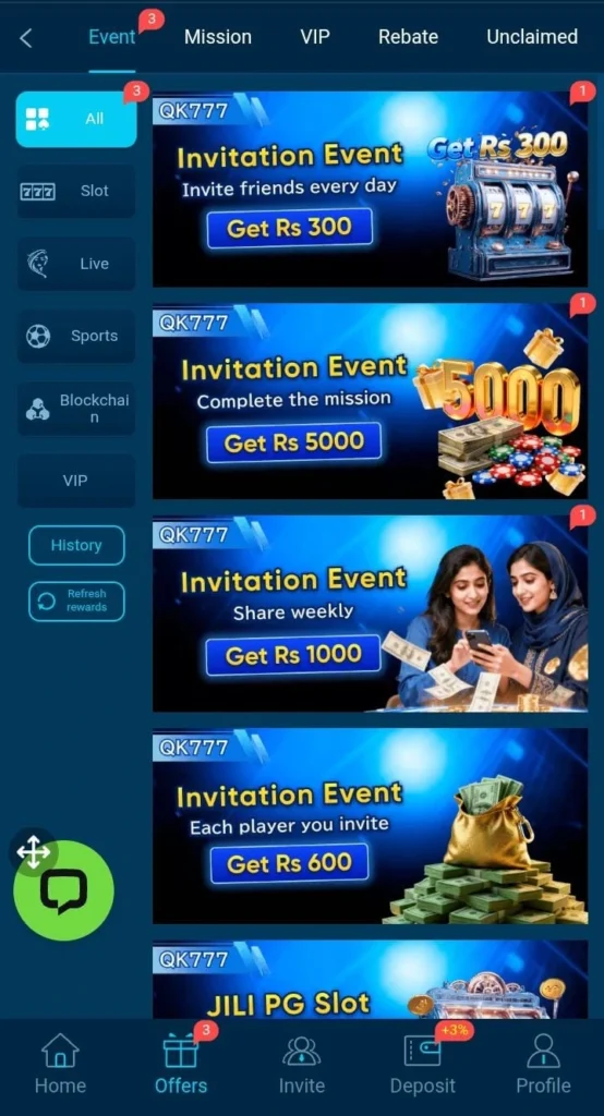 Earn more real money via bonuses and promotions