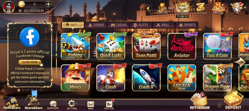 Royal x casino best earning app in akistan