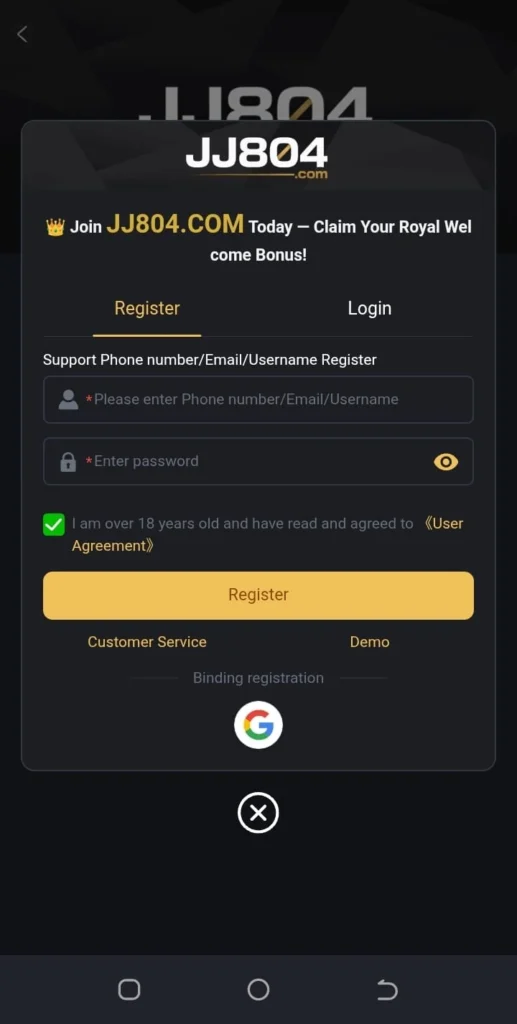JJ804 Registration online Game in Pakistan