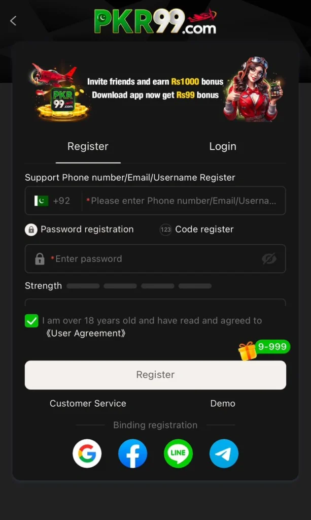 PKR99 Game Free Registration