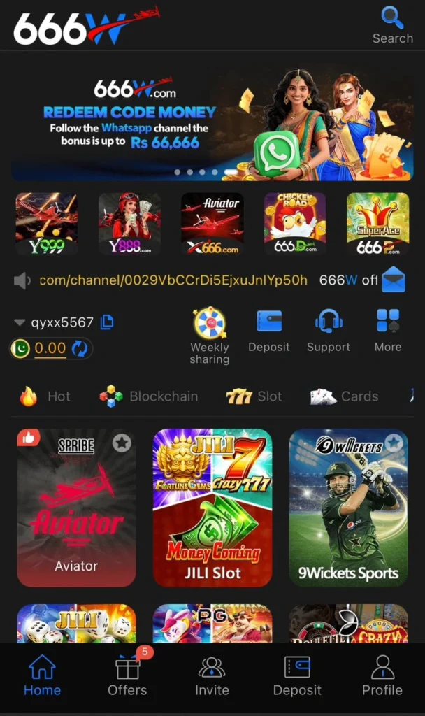 Download 666W Game to Earn Real Cash in Pakistan