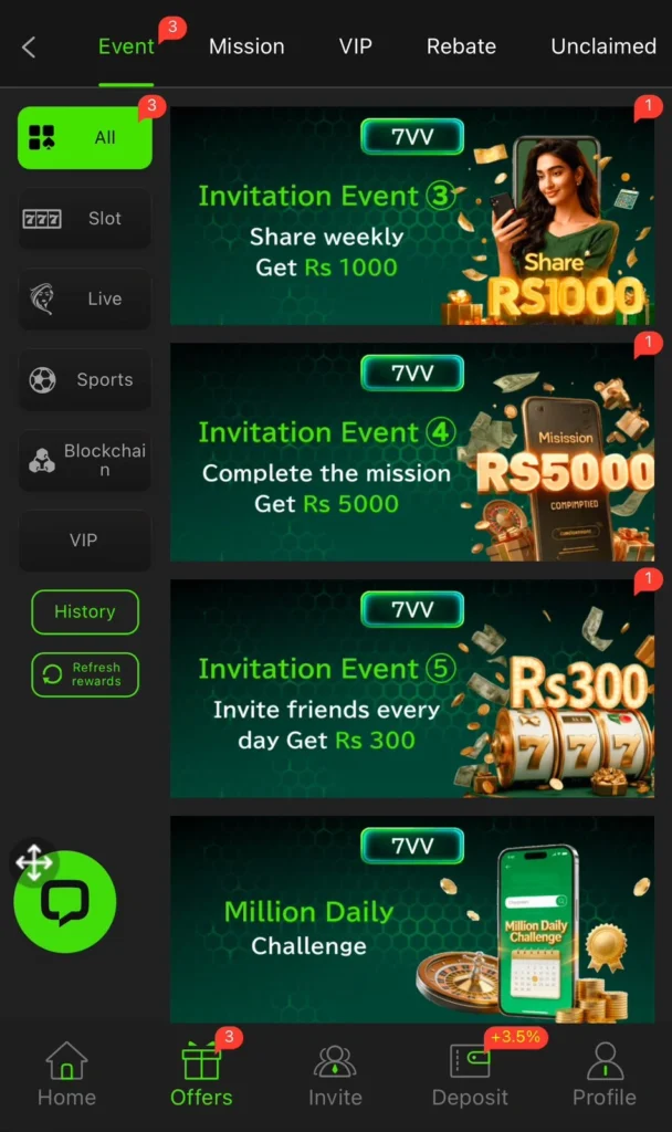 Download 7VVBet to Earn Real Money In Pakistan 
