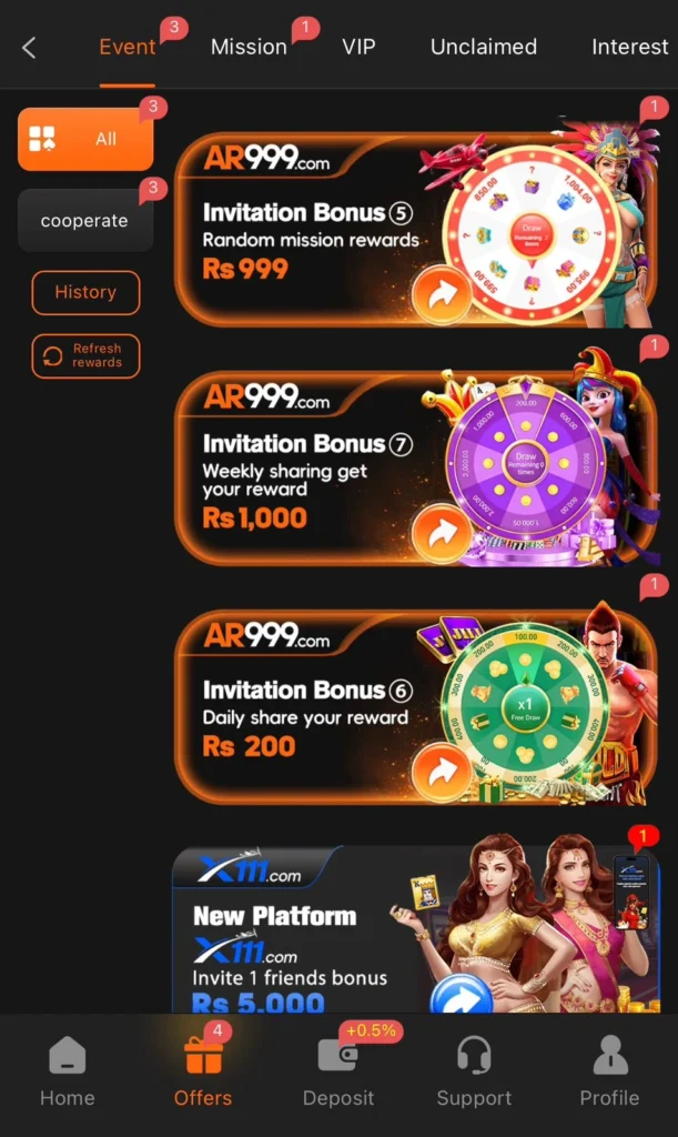 Enjoy Free Bonuses of AR999 Game A Real New Earning Game In Pakistan