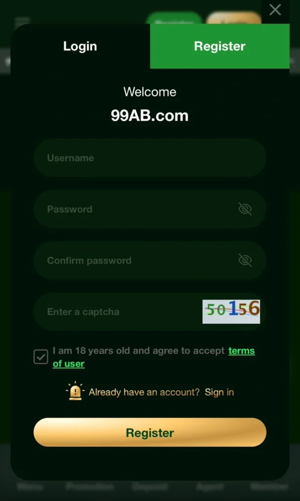 Free Registration of 99AB Game . Get Registered as soon as possible.