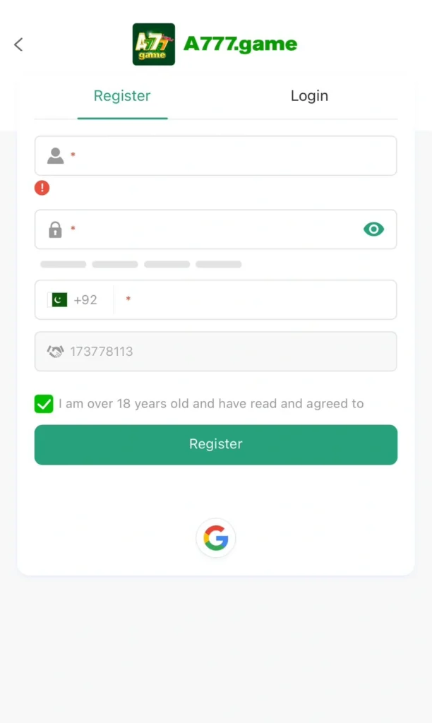 Free Registration of A777 Game . New Real Earning Game in Pakistan.