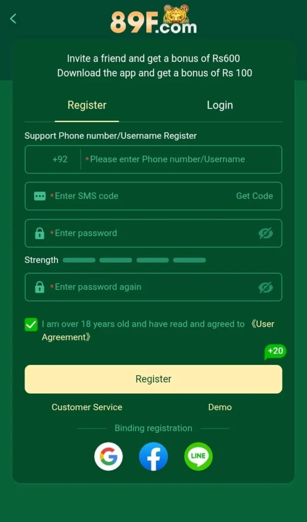 Free Registration of 89F Game . A Real New Earning Game in Pakistan