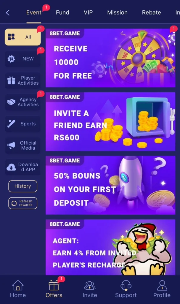 Enjoy Free Bonuses of 8Bet Game .