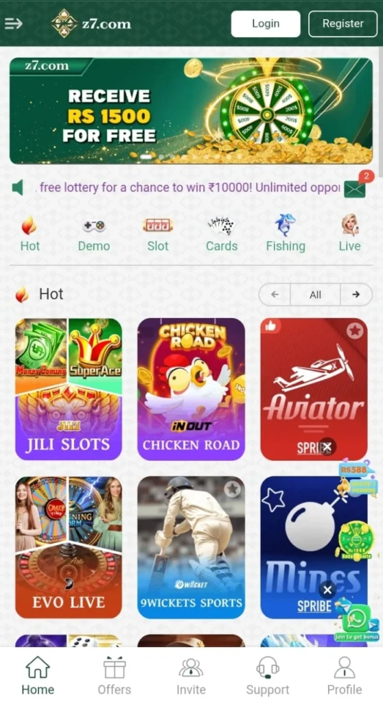 Download Z7 Game to earn real cash in pakistan. A new real earning Game