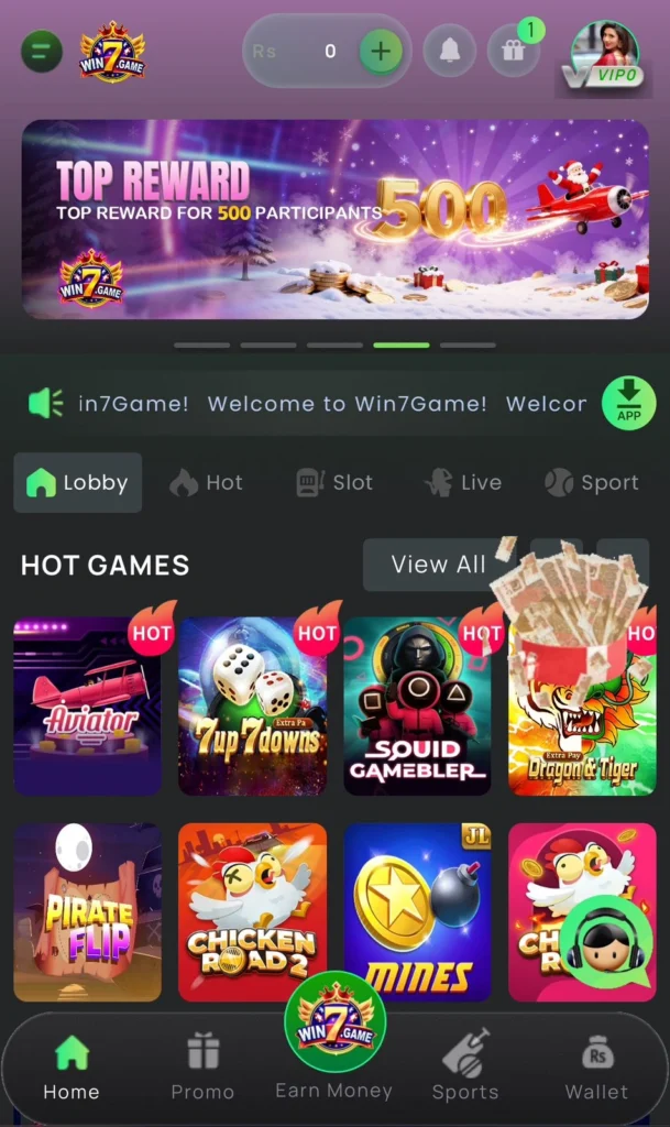 Download WIN7 Game . A New Real Earning Game in Pakistan.