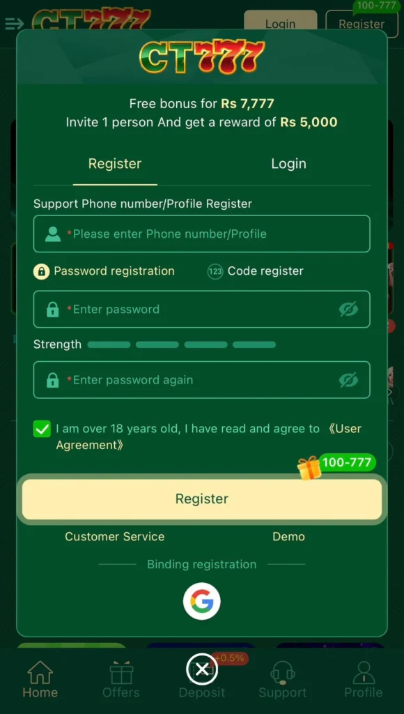 CT777 Game Free Registration . Play and Earn Real Money