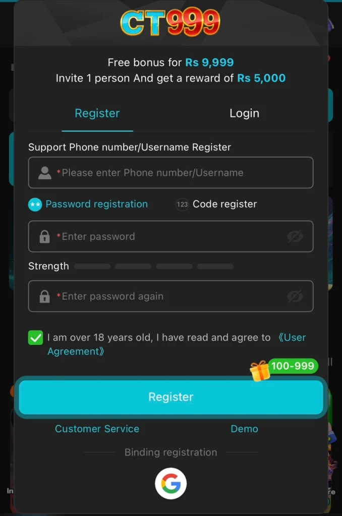 Ct999 Game Free Registration 2026 New Real Earning Game in Pakistan